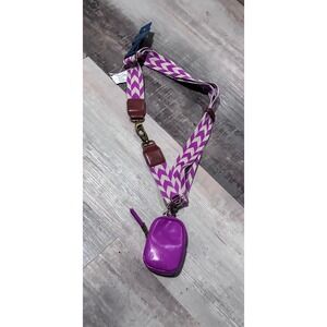 Universal Thread Adjustable Purse Strap Zipper Pouch Purple Chevron